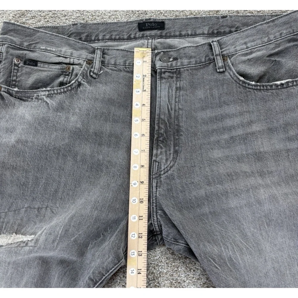 Polo Ralph Lauren Brennan Repaired Sullivan Slim Jeans Mens 40x30 Gray Rope Dyed